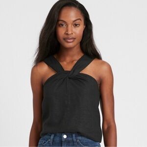 Banana Republic Black Twist Halter Top NWT